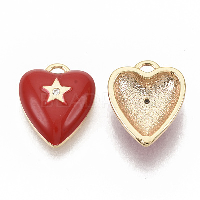 Brass Micro Pave Clear Cubic Zirconia Charms KK-T051-13G-NF-1