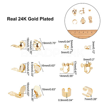 Brass Clip-on Earring Findings KK-AR0002-06G-1