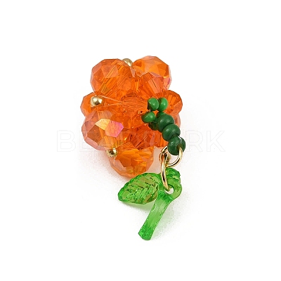 Halloween Theme Glass Seed Beads Pendants PALLOY-MZ00776-01-1