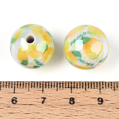 Printed Opaque Acrylic Beads MACR-T048-04A-1