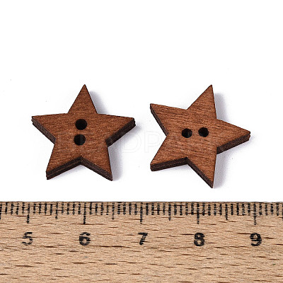 1 Bag Baking Paint Wooden Buttons BUTT-GF0001-08-1