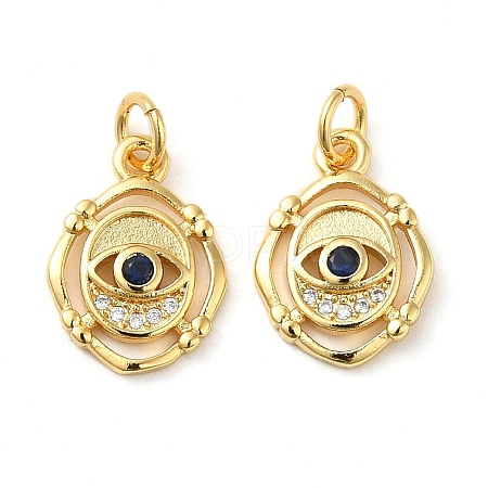 Rack Plating Brass Cubic Zirconia Pendants KK-K349-15G-1