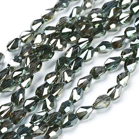 Electroplate Glass Beads Strands EGLA-F147-FR02-A-1