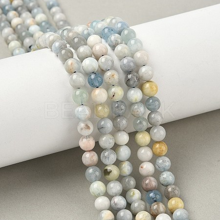 Natural Aquamarine Beads Strands G-D327-A01-7mm-1