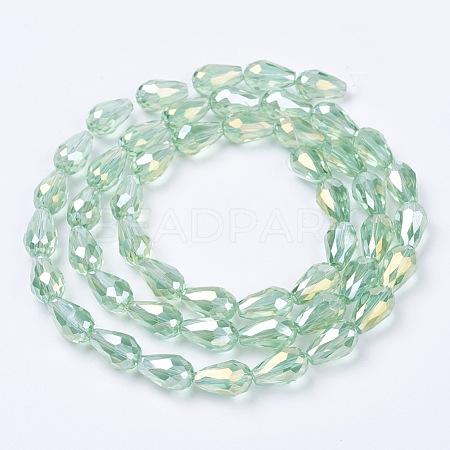 Electroplate Glass Beads Strands EGLA-D015-15x10mm-29-1