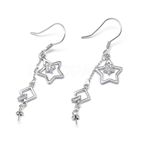 925 Sterling Silver Dangle Earring Findings STER-L057-056P-1