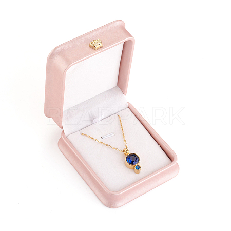 PU Leather Necklace Pendant Gift Boxes LBOX-L005-F02-1