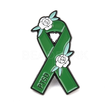 PTSD Awareness Ribbon Enamel Pins JEWB-C048-03D-EB-1