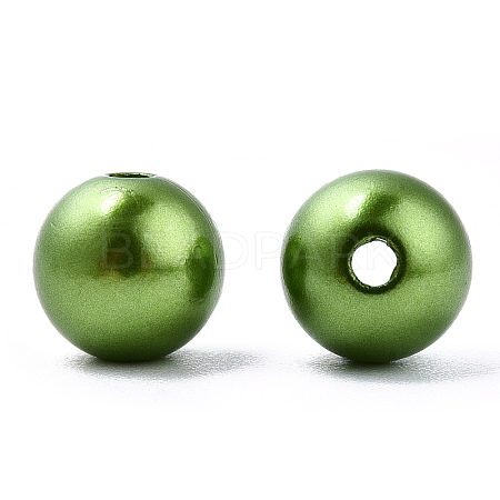 Spray Painted ABS Plastic Imitation Pearl Beads OACR-T015-05B-09-1