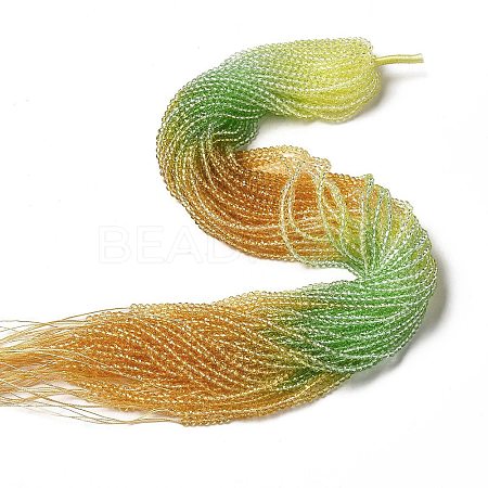 Transparent Gradient Color Glass Beads Strands GLAA-H021-01B-15-1