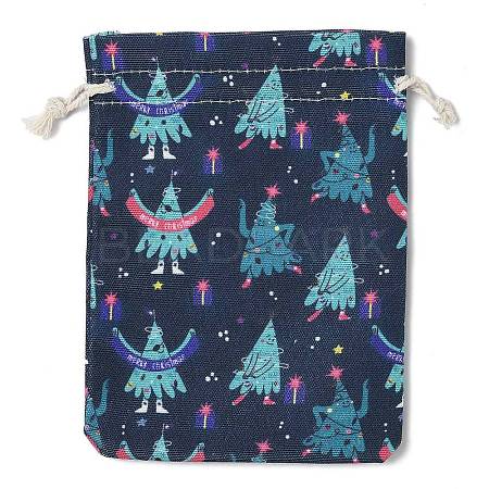 Christmas Theme Cloth Printed Storage Bags ABAG-F010-02B-05-1