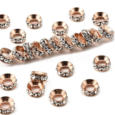 Brass Rhinestone Spacer Beads RB-A020-7mm-01RG-1