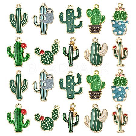 50Pcs 10 Styles Alloy Enamel Pendants ENAM-CJ0003-86-1