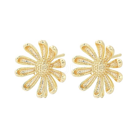 Brass Stud Earring Findings KK-Z099-05G-01-1