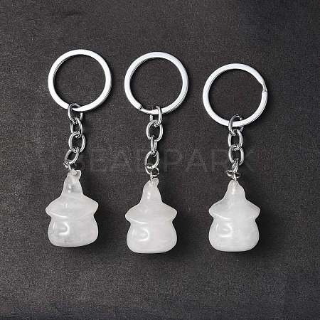 Natural Quartz Crystal Keychains KEYC-P011-04P-11-1