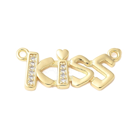 Brass Micro Pave Clear Cubic Zirconia Links KK-D357-03F-G-1