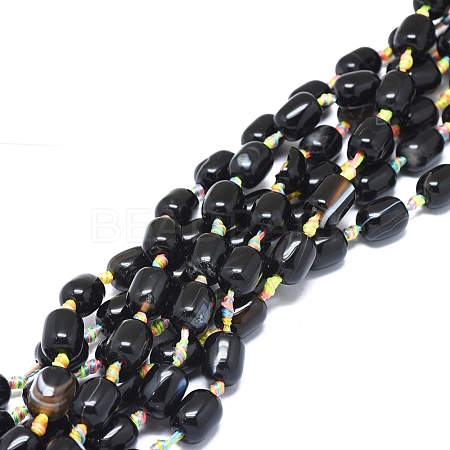 Natural Banded Agate/Striped Agate Beads Strands G-L544-063A-01-1