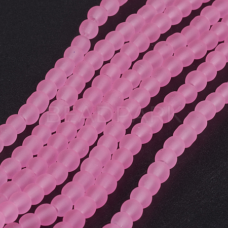 Baking Paint Transparent Glass Beads Strands X-GLAA-S031-4mm-20-1