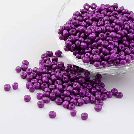 6/0 Baking Paint Glass Seed Beads X-SEED-S003-K11-1