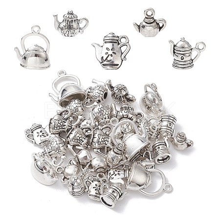 30Pcs 6 Styles Tibetan Style Alloy Charms TIBEP-YW0001-77-1