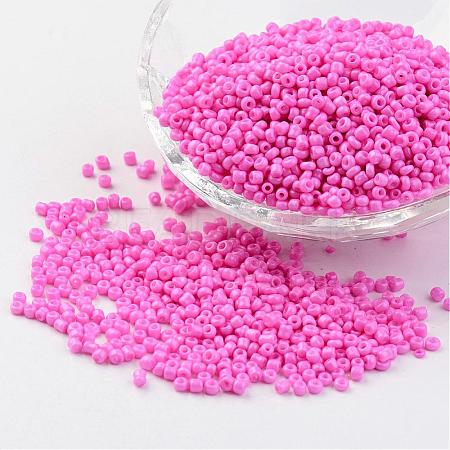 12/0 1.5~2mm Baking Paint Glass Seed Beads Loose Spacer Beads X-SEED-S001-K2-1