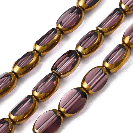 Electroplate Glass Beads Strands EGLA-N008-015B-1