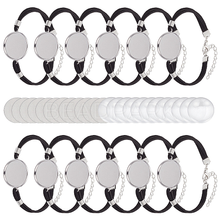 DIY Faux Suede Cord & Aluminum Heat Transfer Blank Bracelet Making Kits DIY-DR0002-38-1