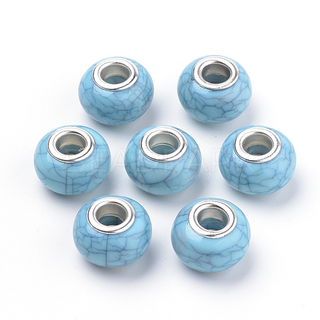 Imitation Turquoise Style Resin European Beads X-OPDL-Q132-02-1