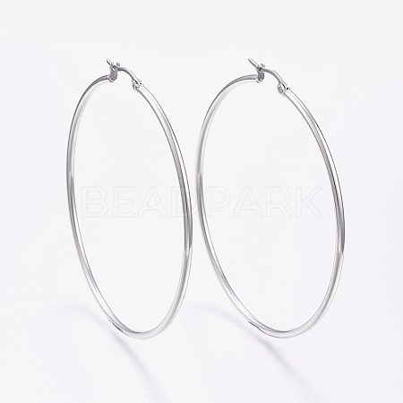 Tarnish Resistant 304 Stainless Steel Big Hoop Earrings X-EJEW-F105-02P-1