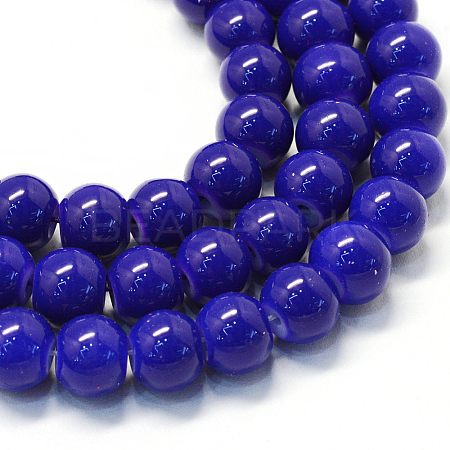 Baking Painted Glass Round Bead Strands DGLA-Q020-8mm-35-1