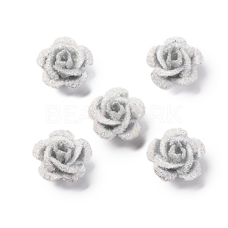 3D Rose Flower Baking Paint Aluminum Beads FIND-L019-01C-1