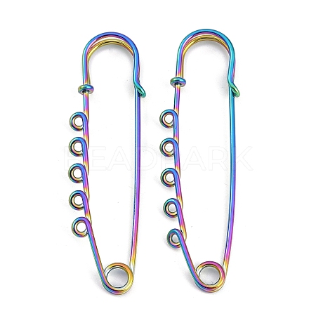 Ion Plating(IP) 304 Stainless Steel Safety Pins Brooch Findings STAS-K252-05C-RC-1