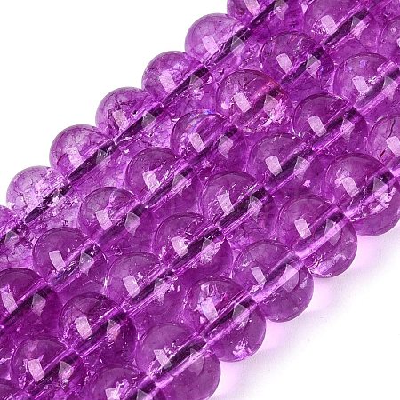 Crackle Transparent Glass Beads Strands GLAA-N074-02B-14-1