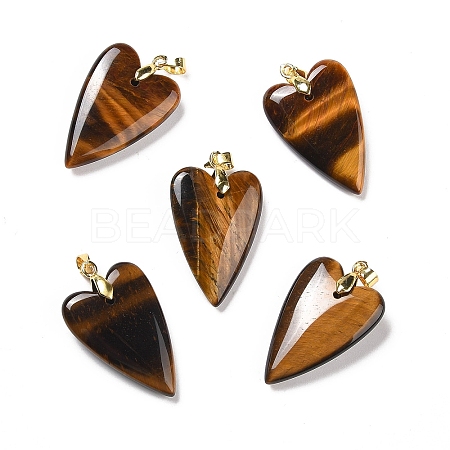 Natural Tiger Eye Pendants X-G-E570-01G-07-1