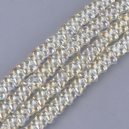Electroplate Glass Beads Strands EGLA-T017-04B-1