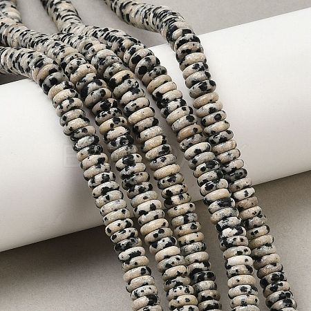Natural Dalmatian Jasper Beads Strands G-Q159-B37-01-1