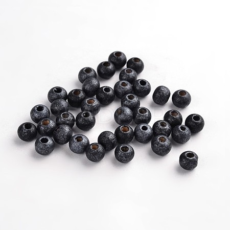 Round Natural Wood Beads WOOD-Q017-6mm-09-LF-1