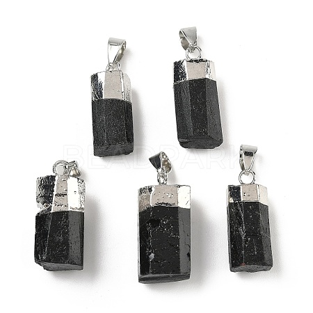 Natural Black Tourmaline Pendants G-D350-02P-1