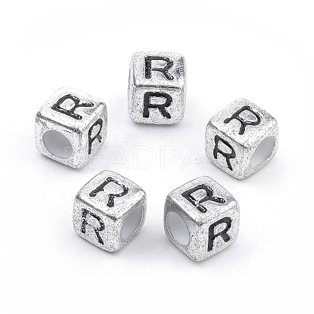 Plated Acrylic Beads X1-PB43C9308-R-1