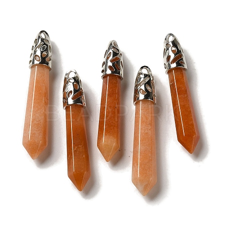 Natural Red Aventurine Pointed Big Pendants G-Z055-01P-10-1