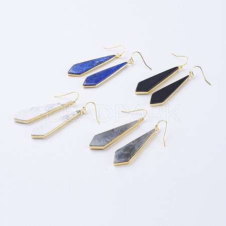 Natural/Synthetic Gemstone Dangle Earrings EJEW-P145-03-1