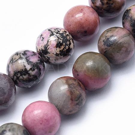 Natural Rhodonite Beads Strands G-G717-12mm-1