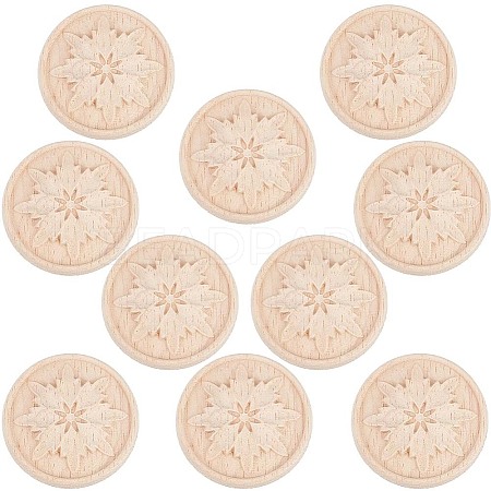 Wood Carved Onlay Applique Craft WOOD-WH0034-11A-1