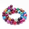 Natural Striped Agate/Banded Agate Bead Strands G-K155-A-10mm-12-2
