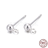 925 Sterling Silver Stud Earring Findings X-STER-S002-48-1