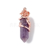 Natural Amethyst Pointed Pendants G-L524-13RG-06-2