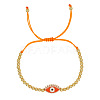 Alloy Round & Evil Eye Braided Bead Bracelets TG4711-8-1