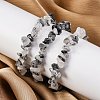 Natural Tourmalinated Quartz/Black Rutilated Quartz Stretch Bracelets X-BJEW-JB03681-01-2