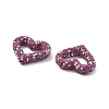 Heart Shape Polymer Clay Rhinestone Beads CLAY-NH0001-09B-09-4