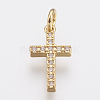 Brass Micro Pave Cubic Zirconia Pendants ZIRC-F083-008G-RS-1